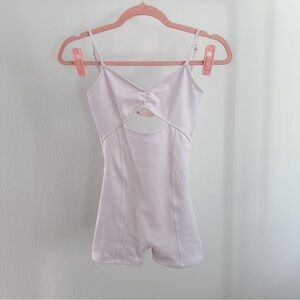 Frankies Bikinis Clara Cutout Onesie in Icy Pink Size S